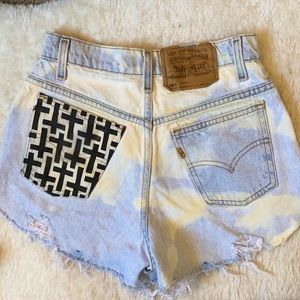 LEVIS High Waisted Distressed Denim Shorts